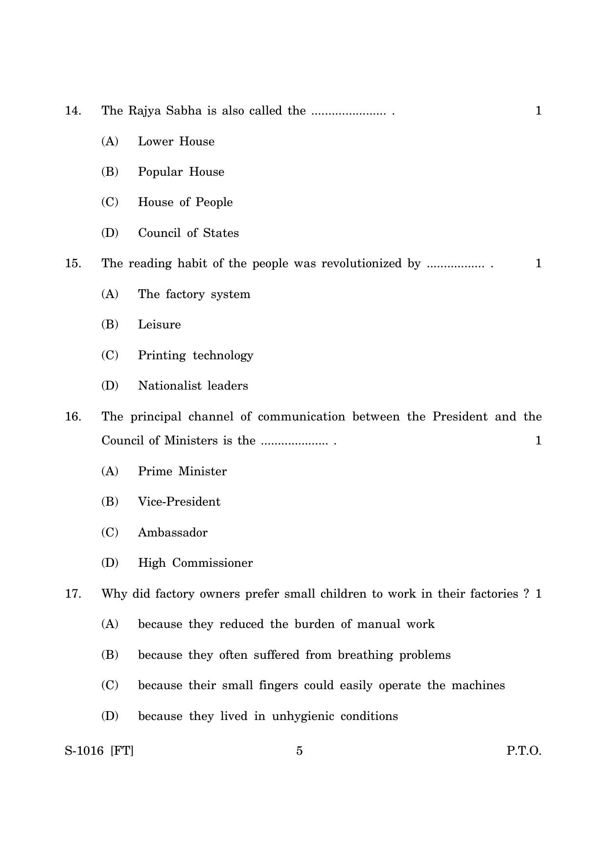 Goa Board Class 10 History & Political Science (E) (November 2022) Question Paper - Page 5
