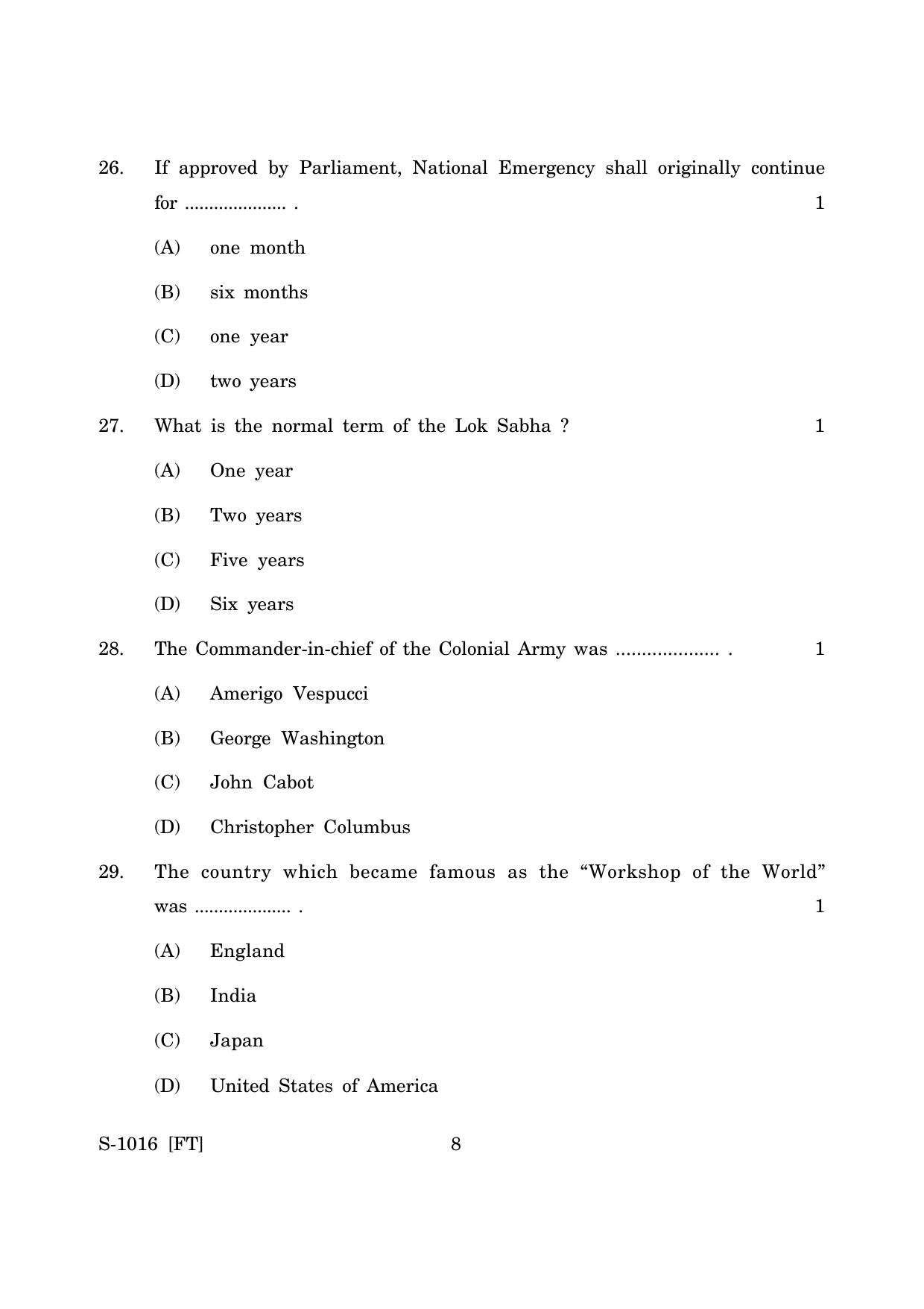 Goa Board Class 10 History & Political Science (E) (November 2022) Question Paper - Page 8