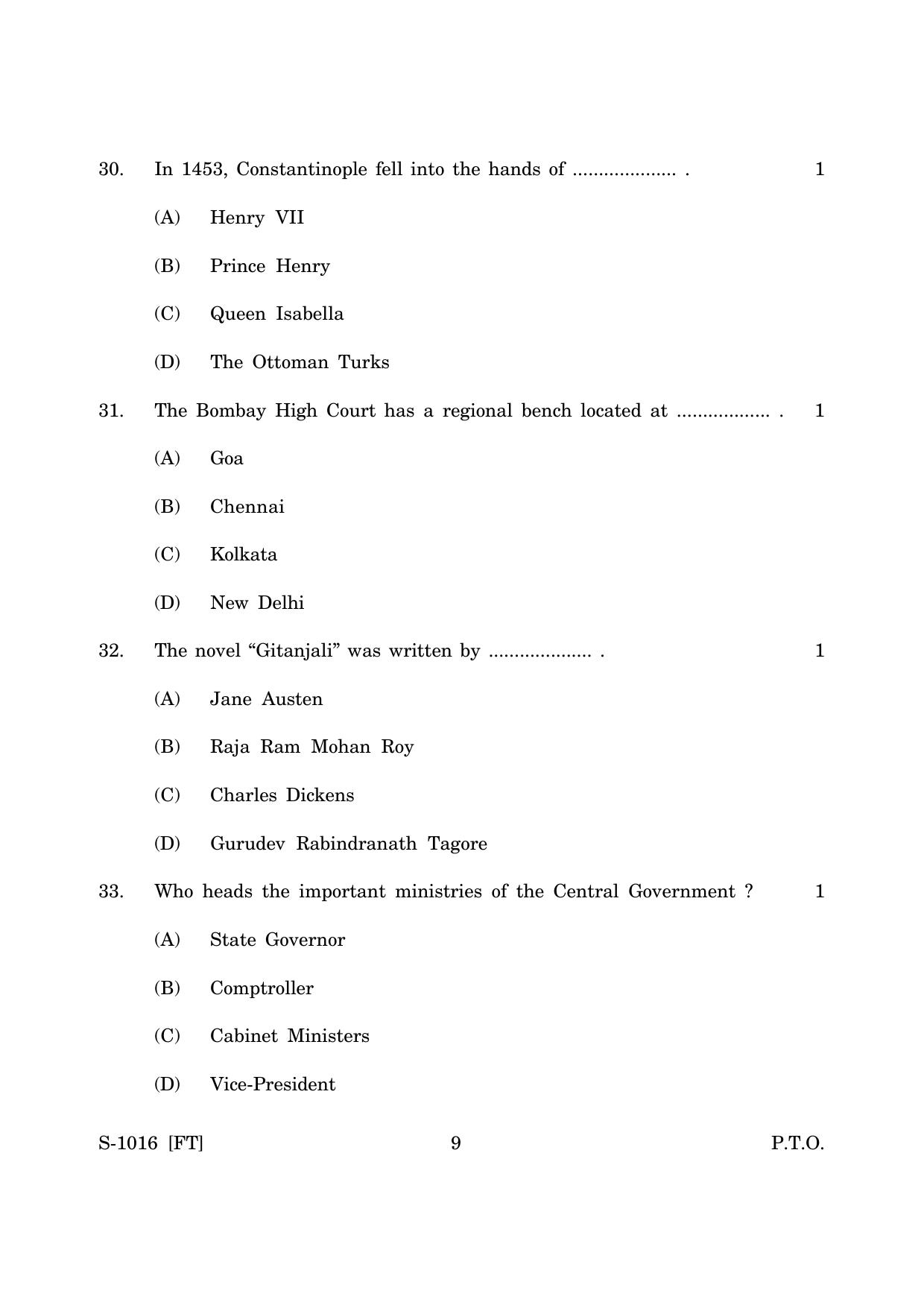 Goa Board Class 10 History & Political Science (E) (November 2022) Question Paper - Page 9