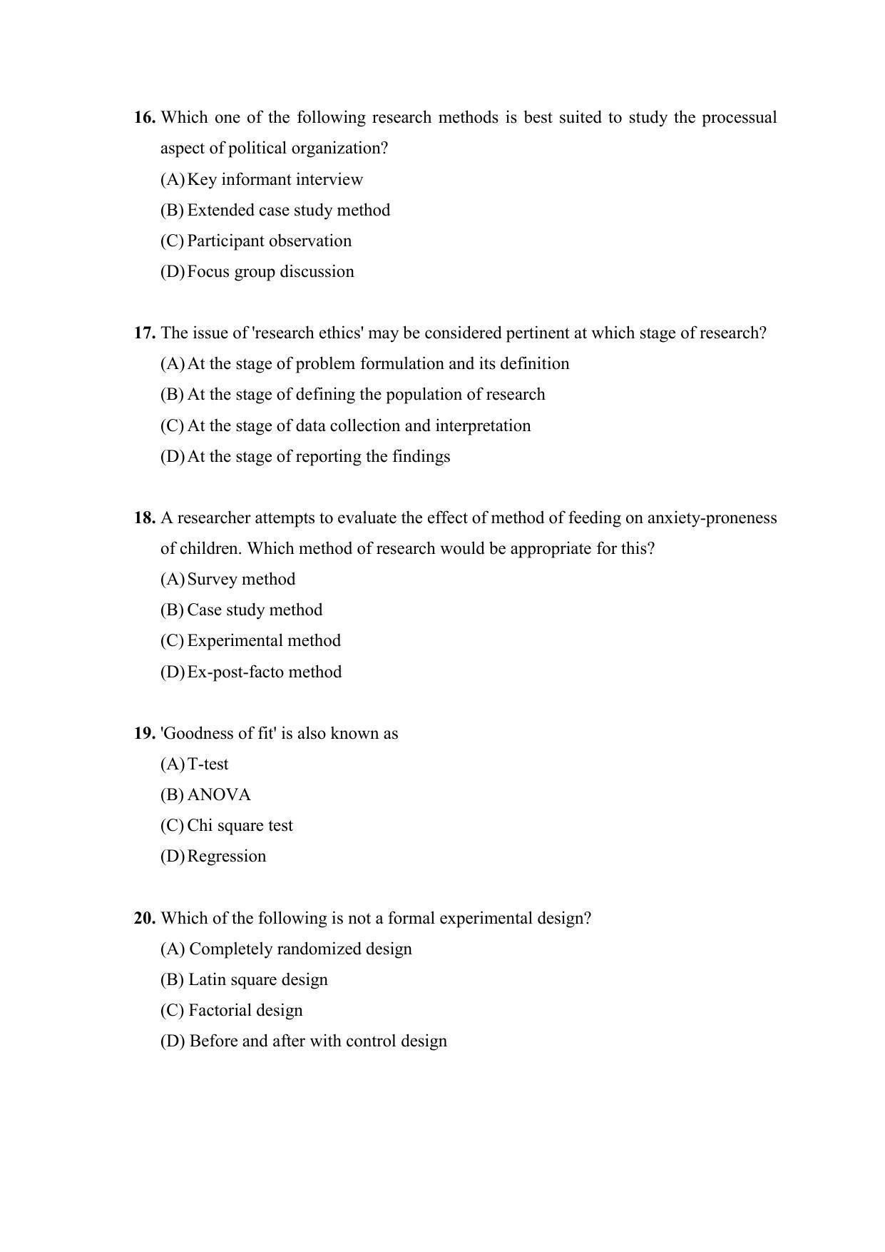 PU MPET Anthropology 2022 Question Papers - Page 4