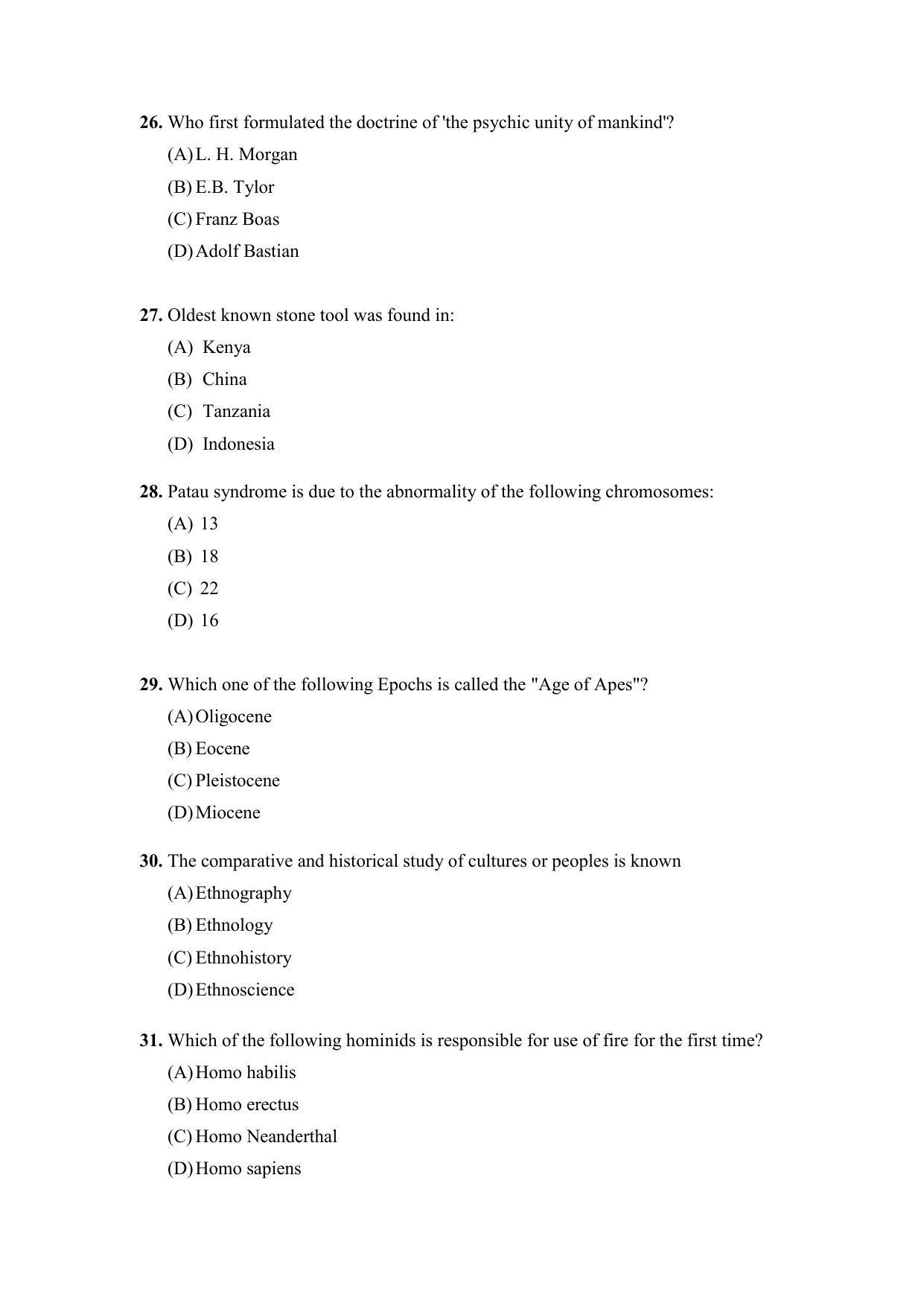 PU MPET Anthropology 2022 Question Papers - Page 6