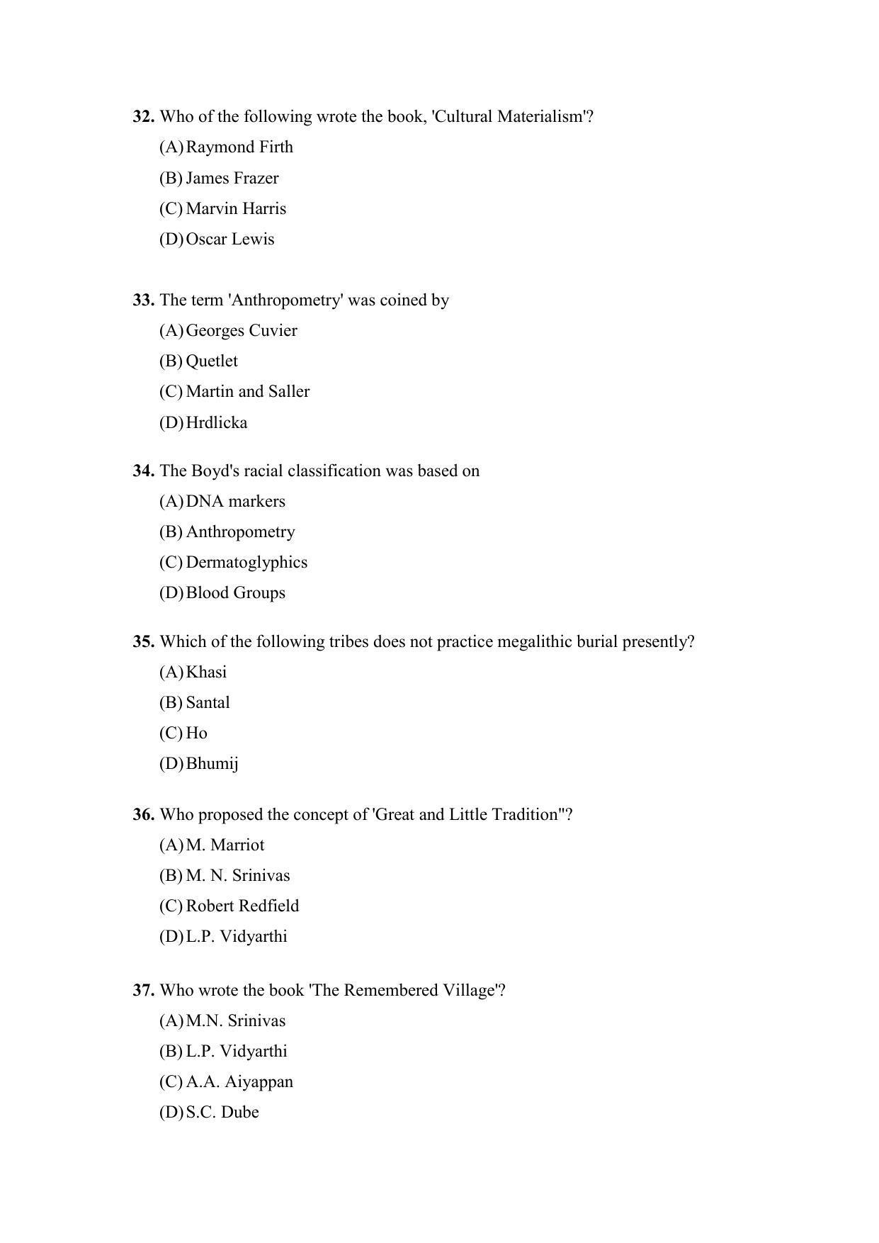 PU MPET Anthropology 2022 Question Papers - Page 7