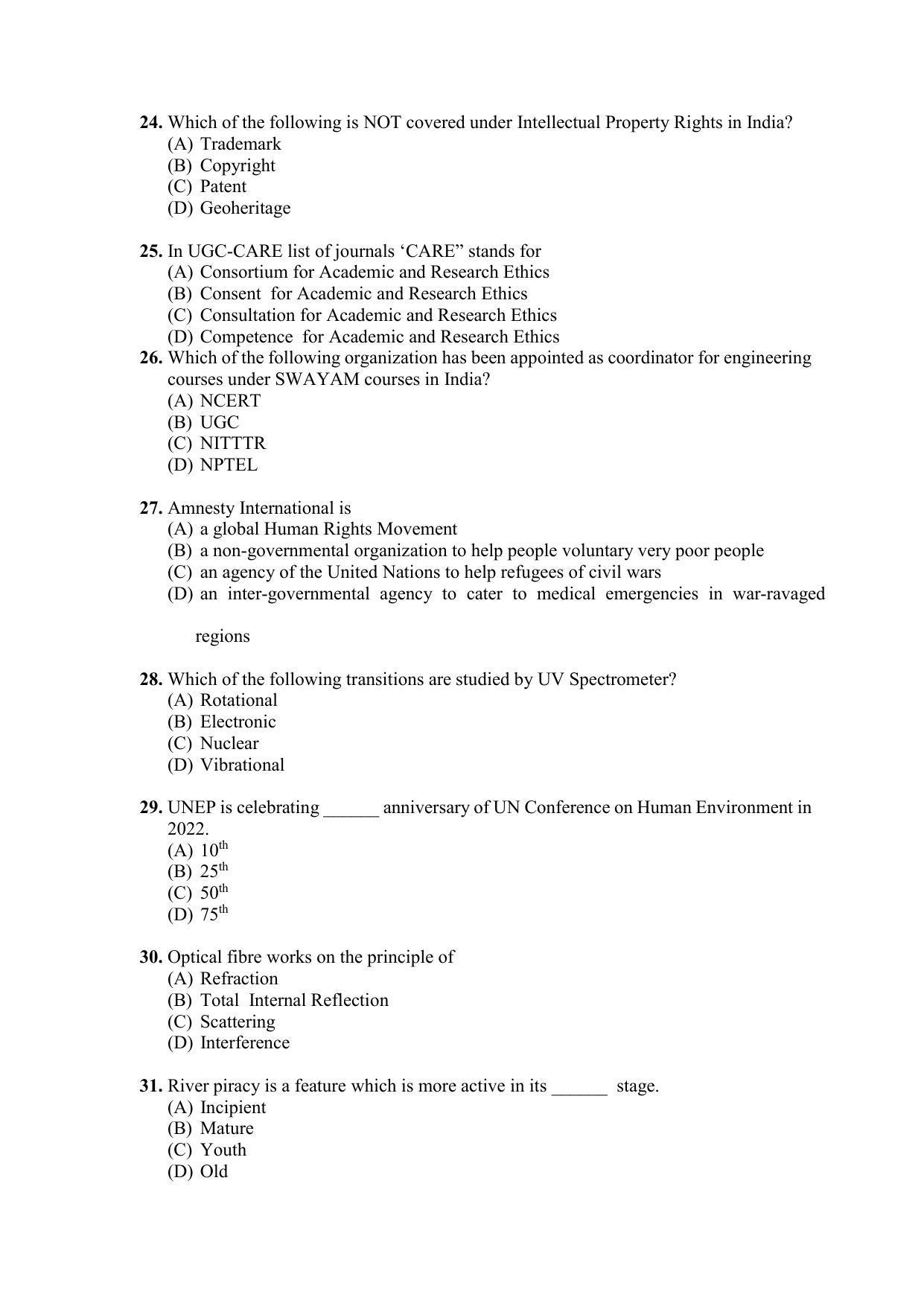 PU MPET Anthropology 2022 Question Papers - Page 27