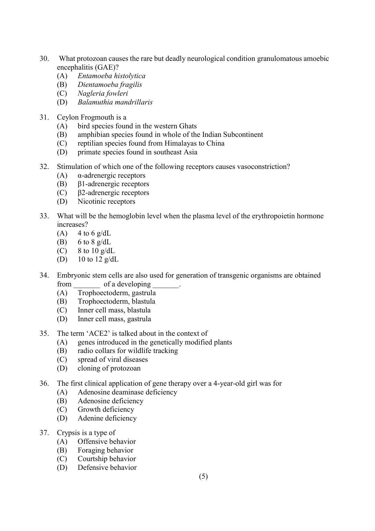 PU MPET Anthropology 2022 Question Papers - Page 84