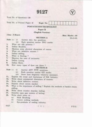 AP Inter 2nd Yea Post-Cocoon Technology-II March-2019-Vocational Question Paper