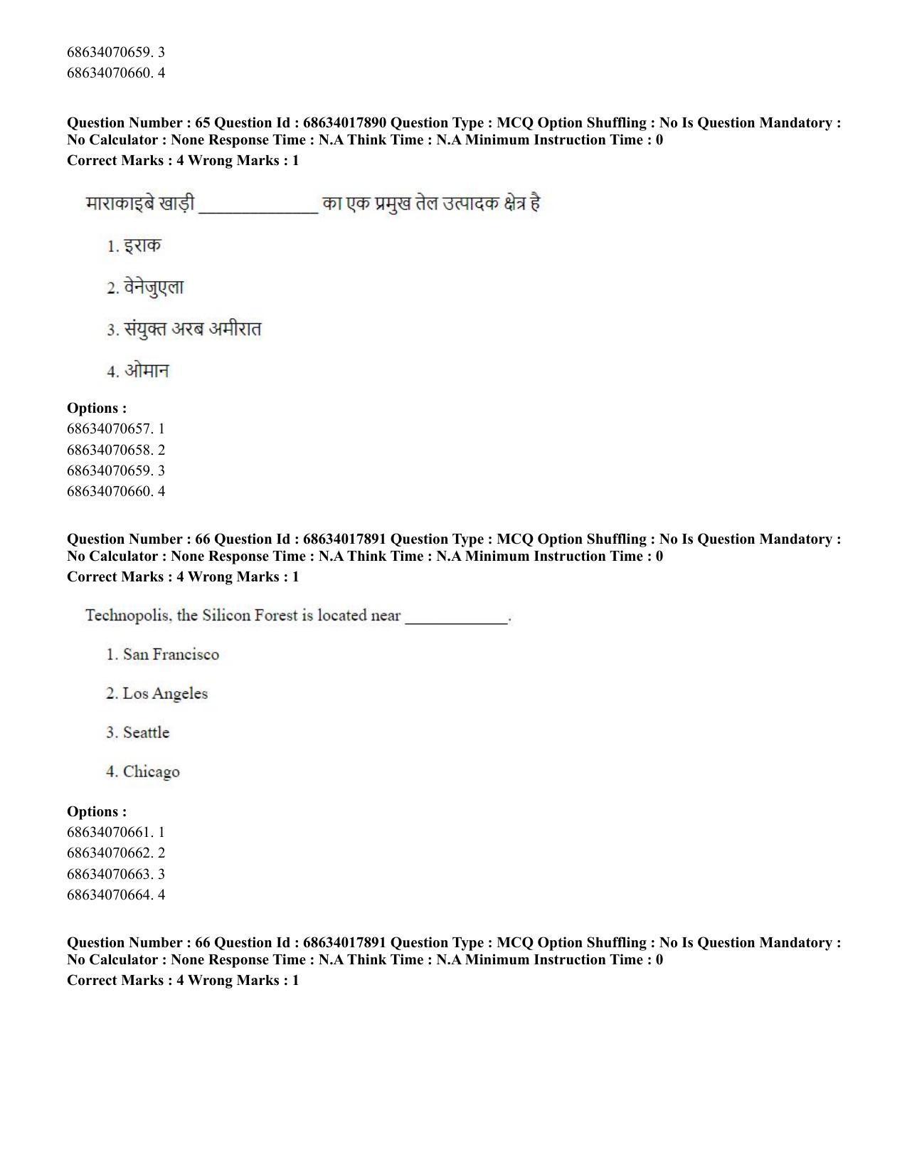 CUET PG 2023: COQP02 – Applied Geography and Geoinformatics(HINDI) - Shift 3 (13-06-2023) Question Paper - Page 66