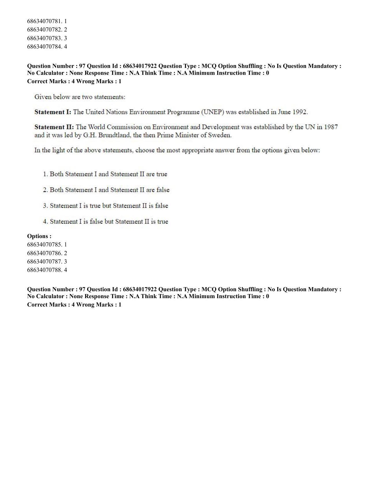 CUET PG 2023: COQP02 – Applied Geography and Geoinformatics(HINDI) - Shift 3 (13-06-2023) Question Paper - Page 97