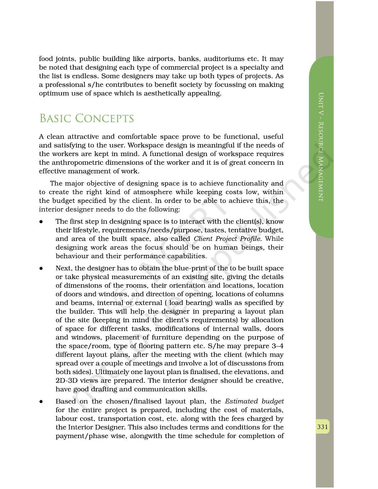 NCERT Book for Class 12 Home Science (Part -II) Chapter 18 Ergonomics and Designing of Interior and Exterior Spaces - Page 4
