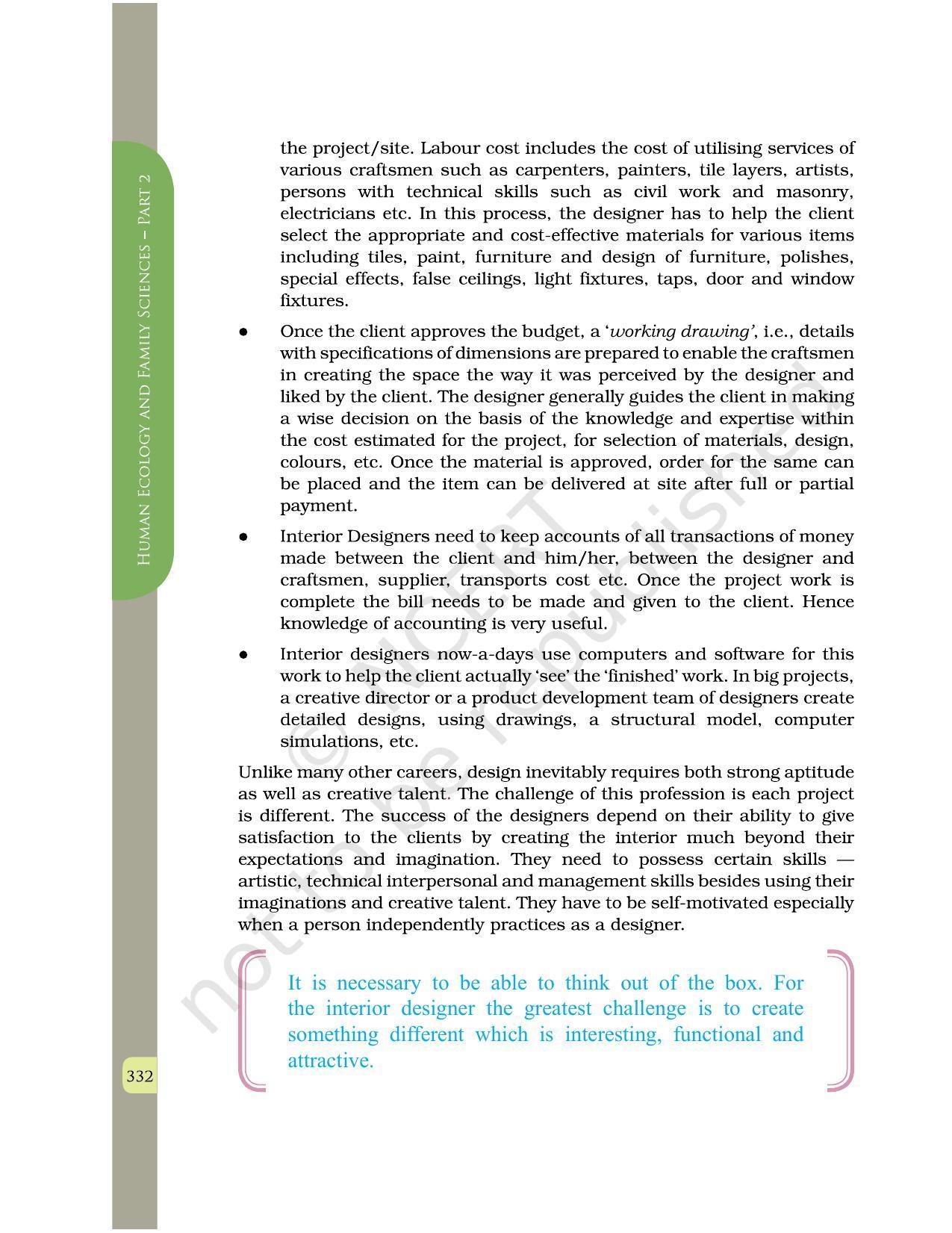 NCERT Book for Class 12 Home Science (Part -II) Chapter 18 Ergonomics and Designing of Interior and Exterior Spaces - Page 5
