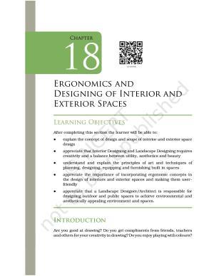 NCERT Book for Class 12 Home Science (Part -II) Chapter 18 Ergonomics and Designing of Interior and Exterior Spaces