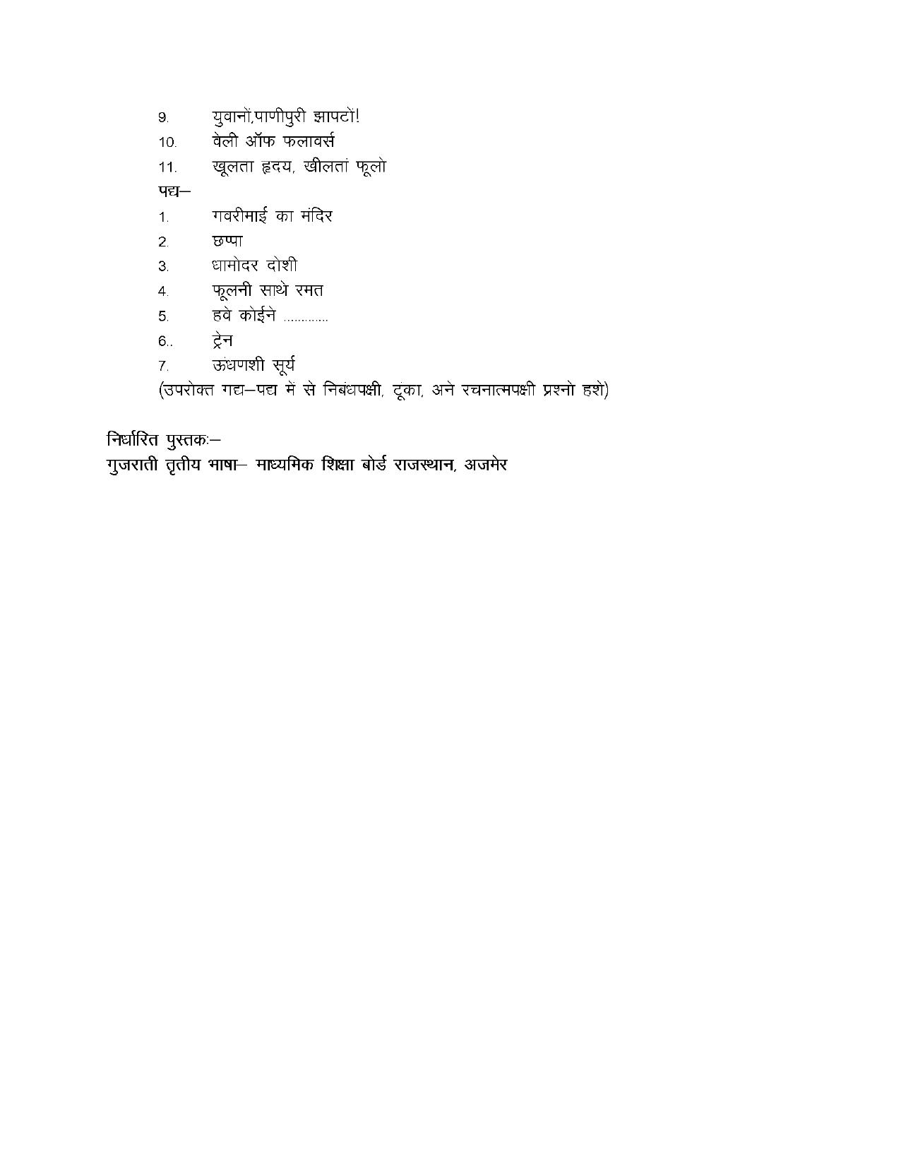 RBSE Class 10 Hindi Syllabus 2024 - Page 20