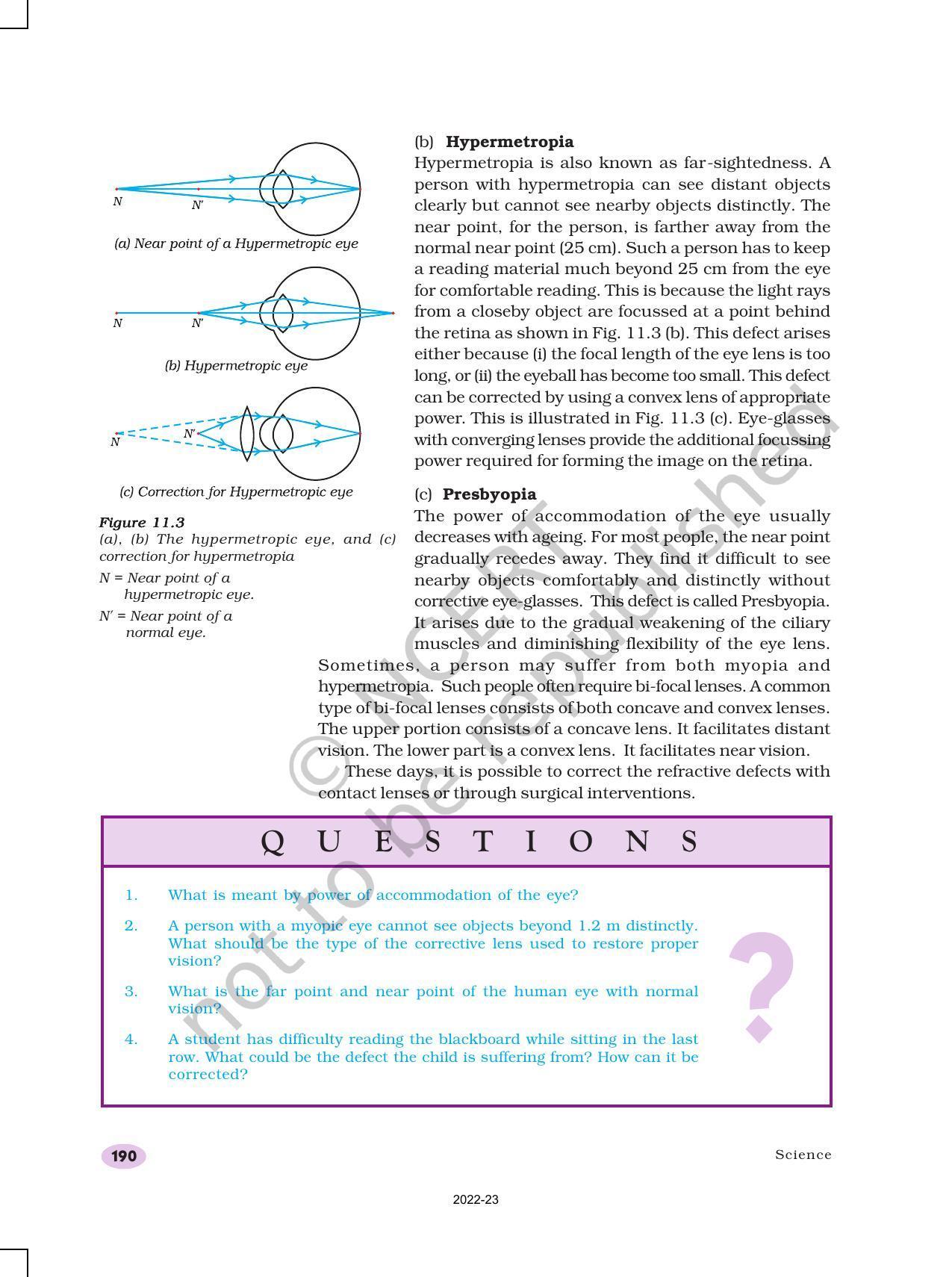 NCERT Book for Class 10 Science Chapter 11 Human Eye and Colourful World - Page 4