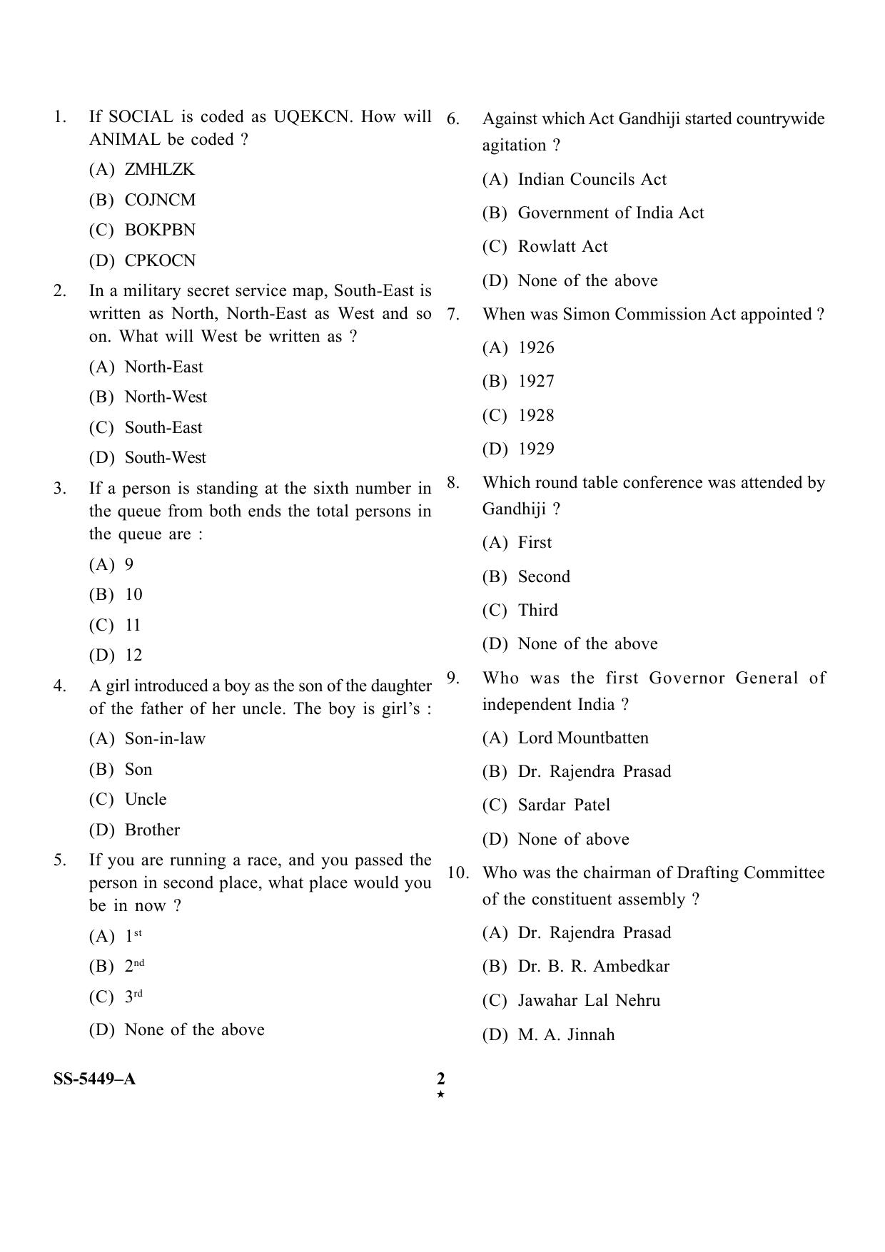 KUET 2023 B.A. L.L.B Question Paper - Page 2