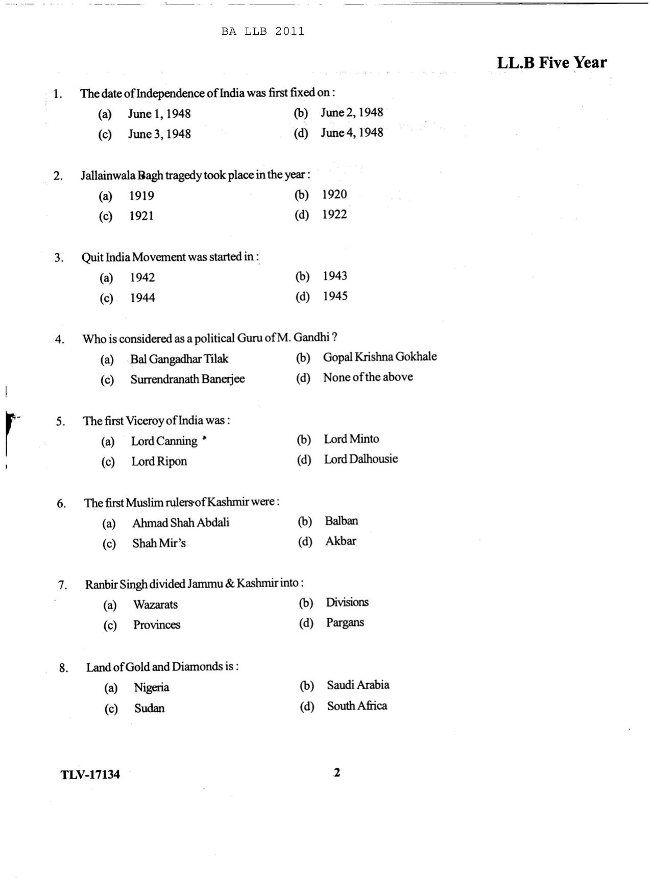 KUET 2023 B.A. L.L.B Question Paper - Page 53