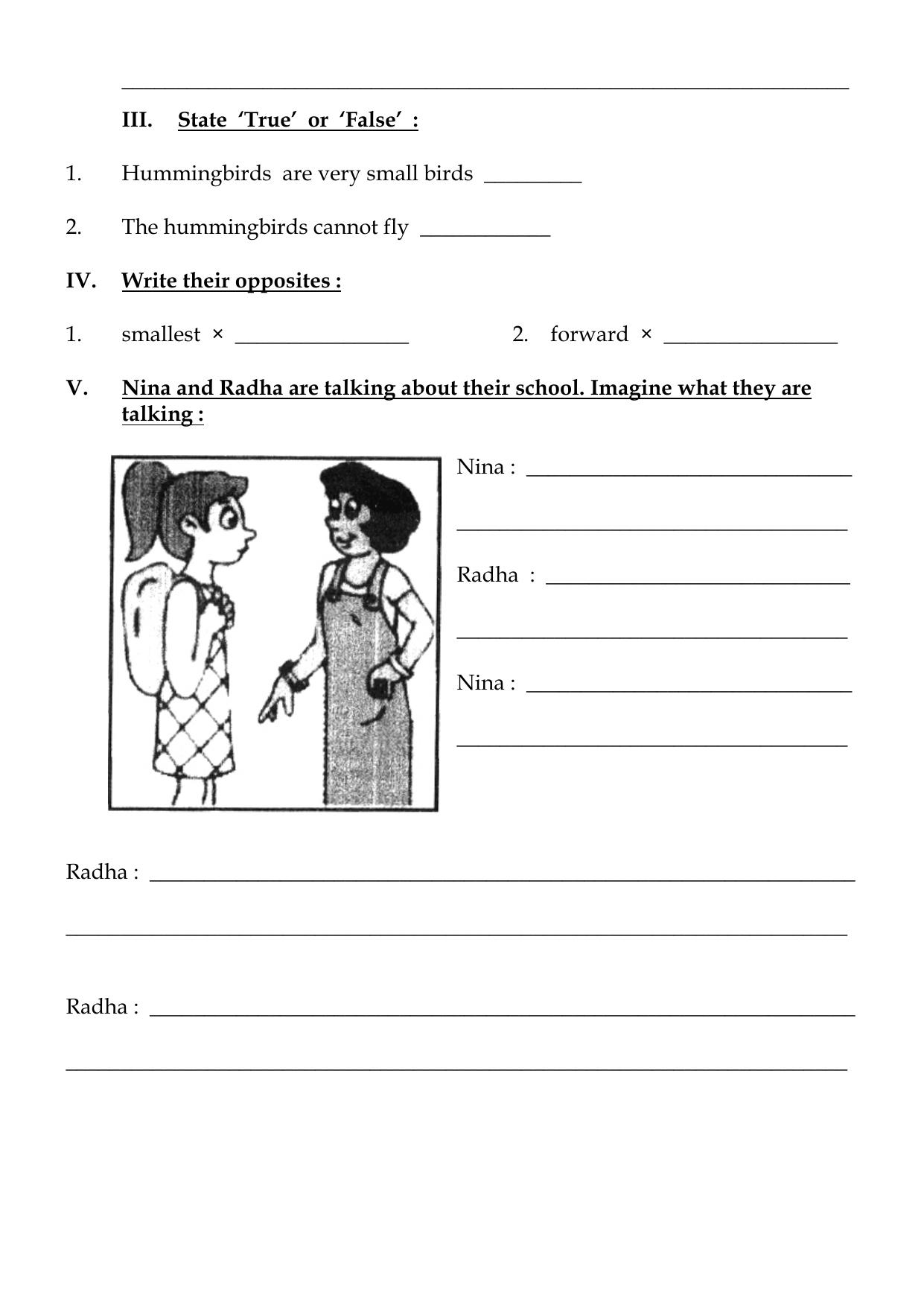 Worksheet for Class 3 English Revision All Chapters Assignment - Page 2