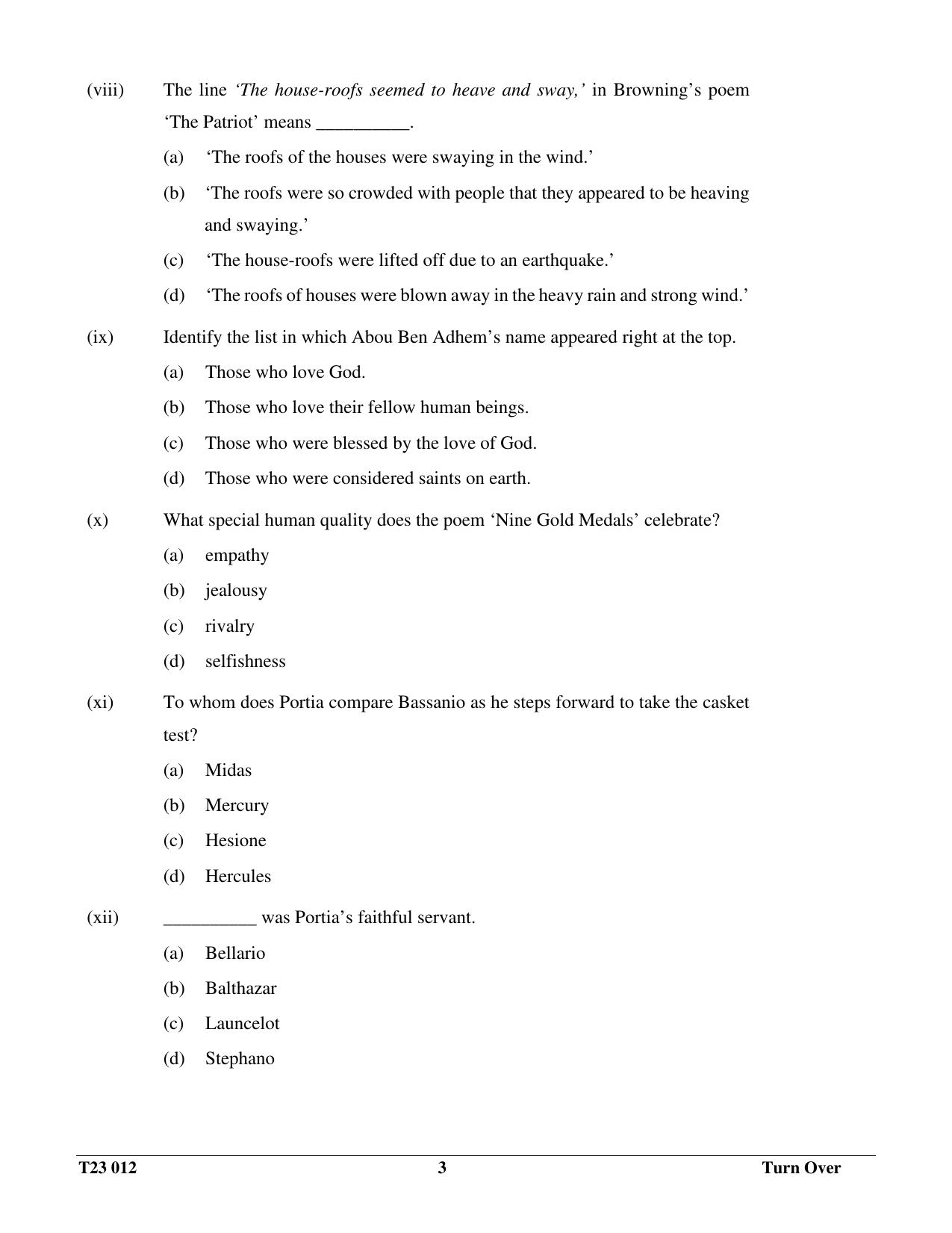 ICSE Class 10 LITERATURE IN ENGLISH 2023 Question Paper - Page 3