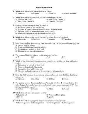 PU MPET Applied Science 2019 Question Papers