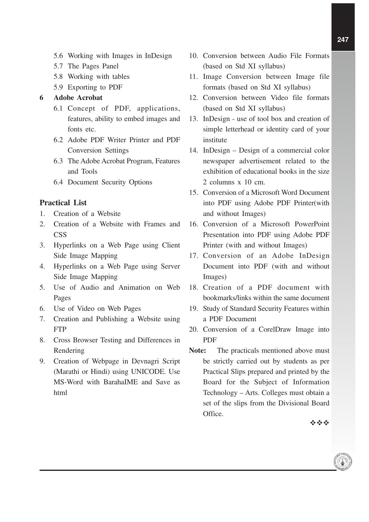 Maharashtra HSC IT (Arts) Syllabus - Page 4