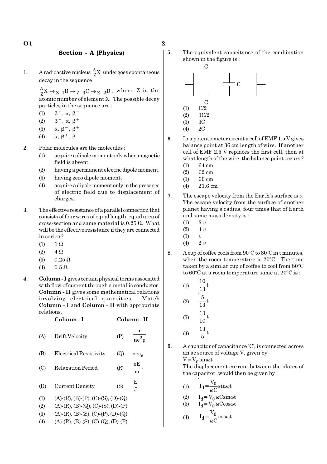NEET O1 2021 Question Paper - Page 2