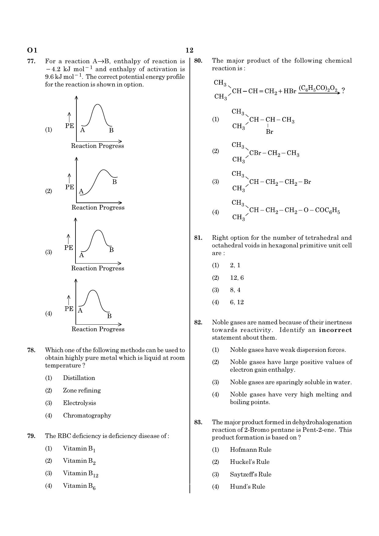 NEET O1 2021 Question Paper - Page 12
