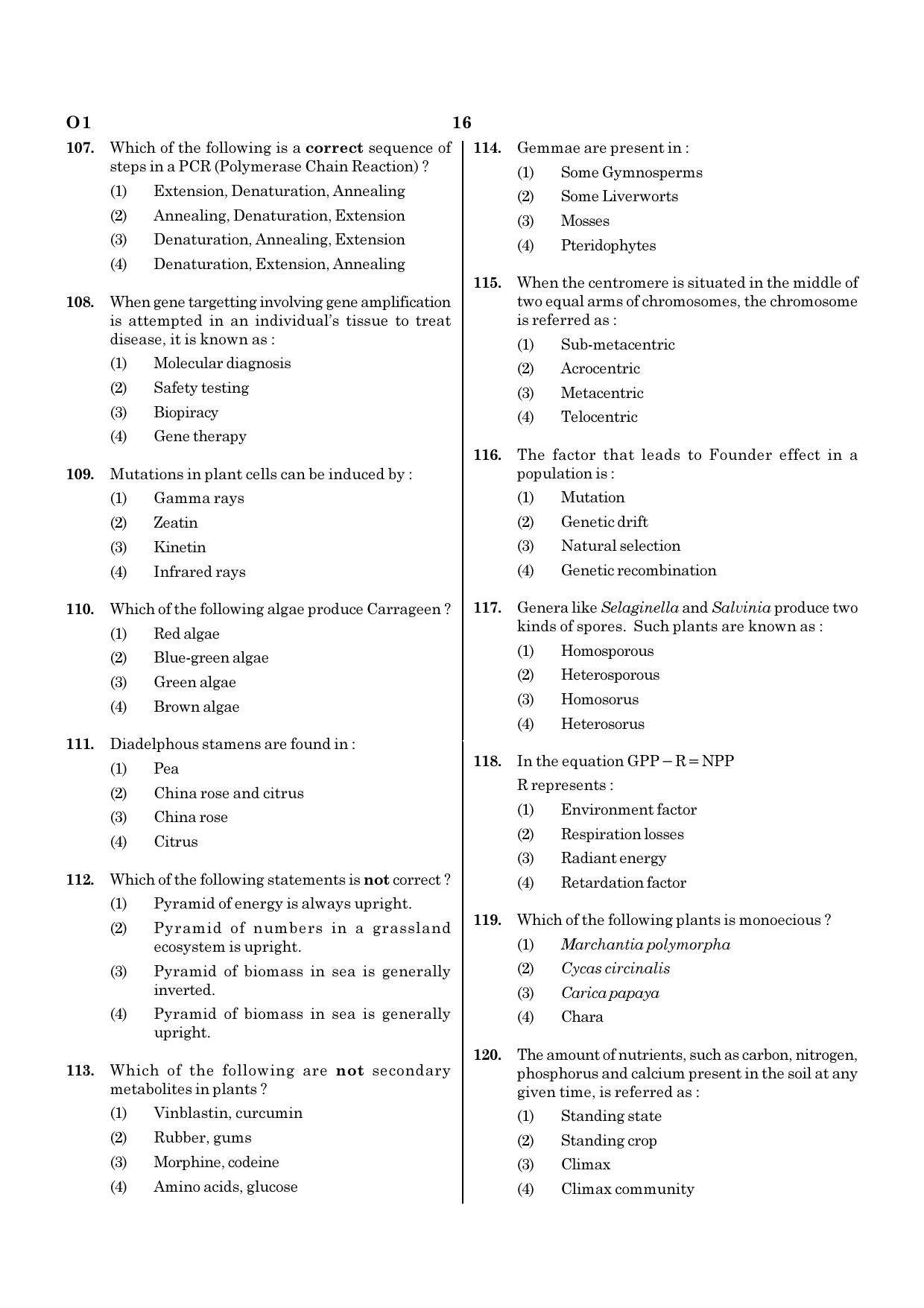 NEET O1 2021 Question Paper - Page 16