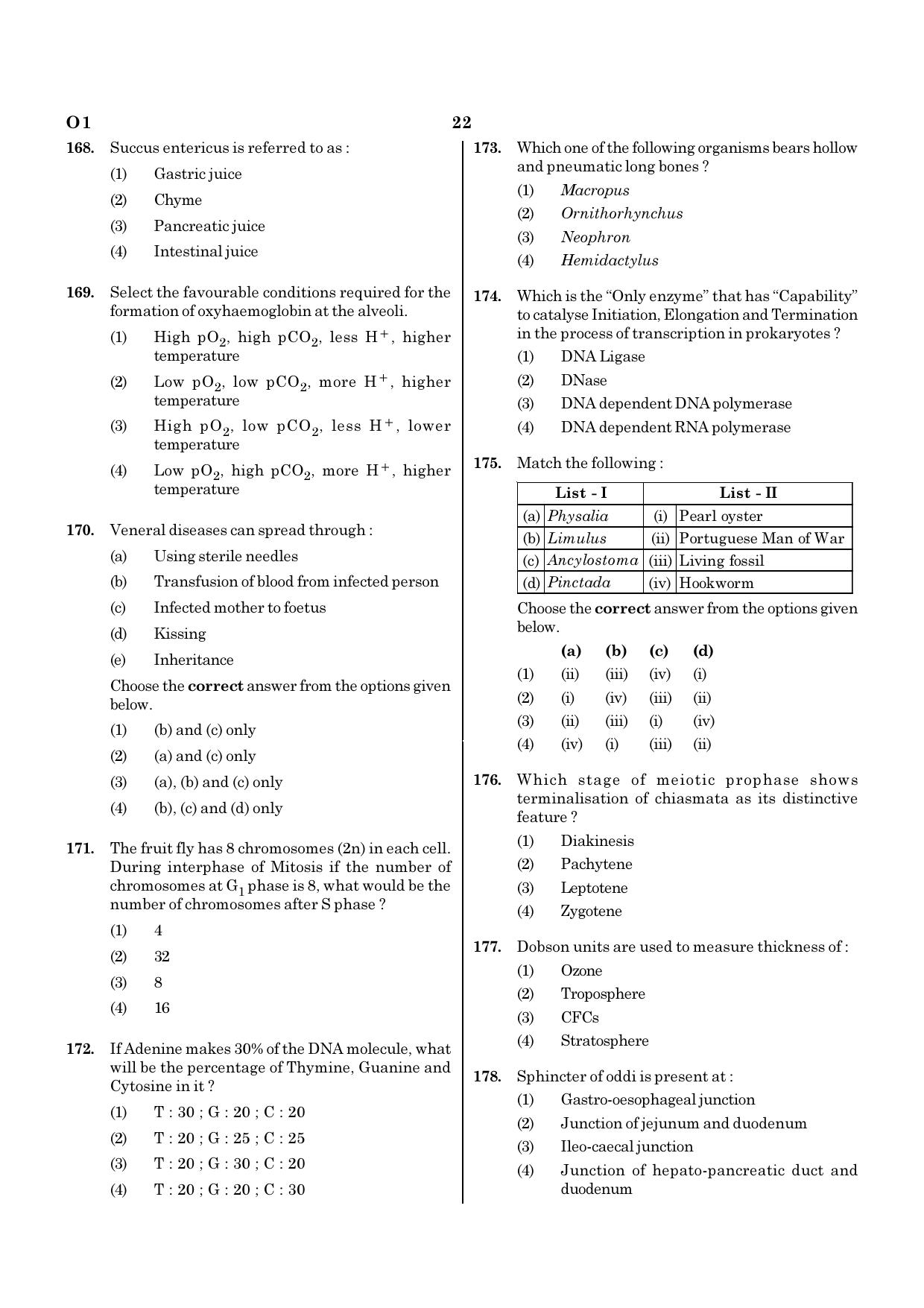 NEET O1 2021 Question Paper - Page 22