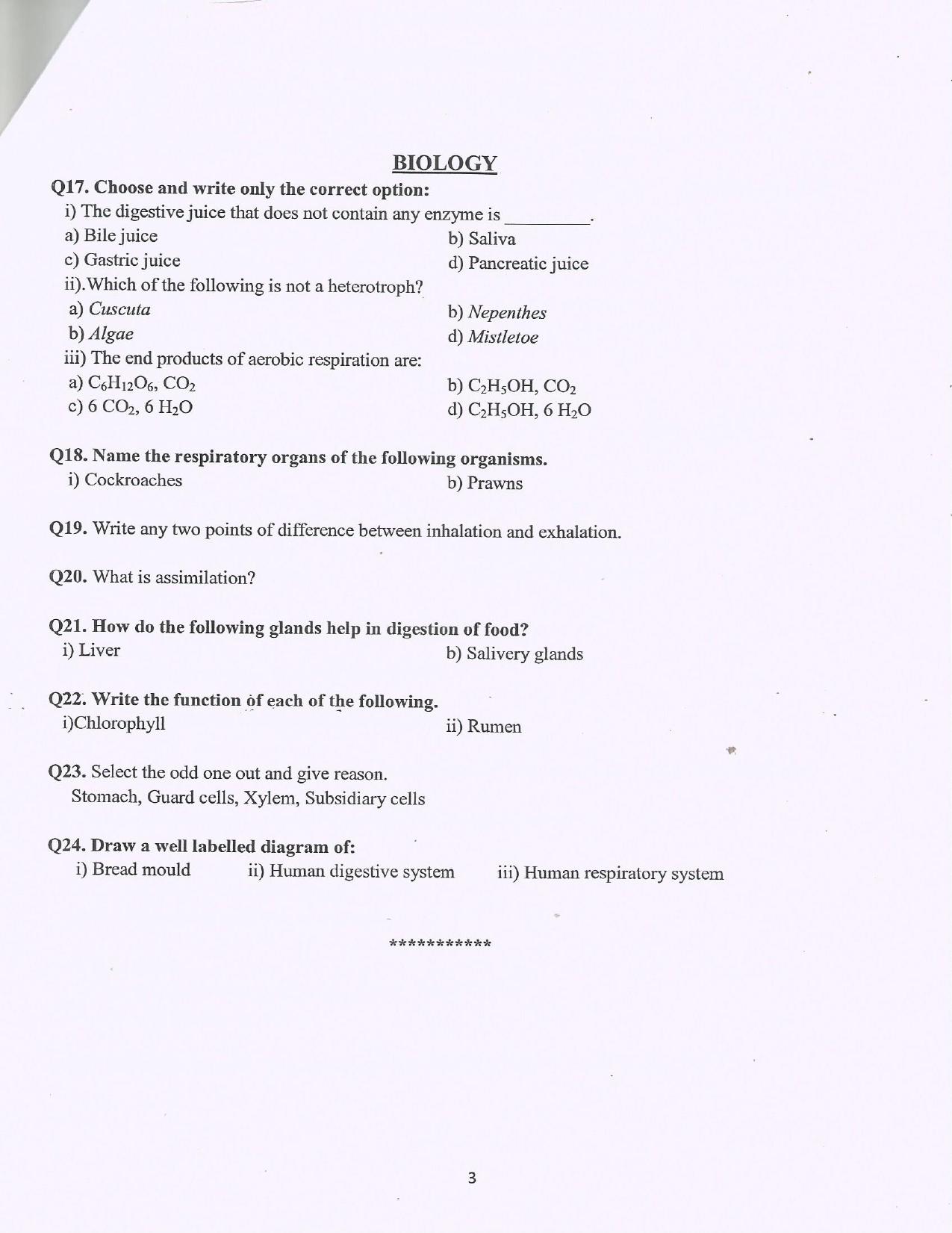 CBSE Worksheets for Class 7 Science Assignment 4 - Page 3