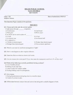 CBSE Worksheets for Class 7 Science Assignment 4