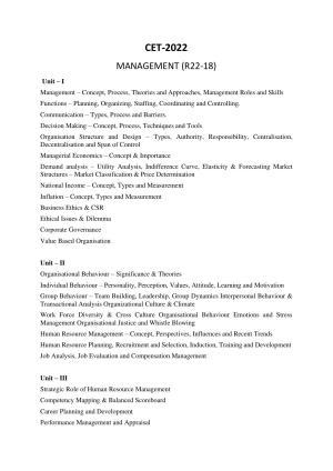 AP RCET Management Syllabus