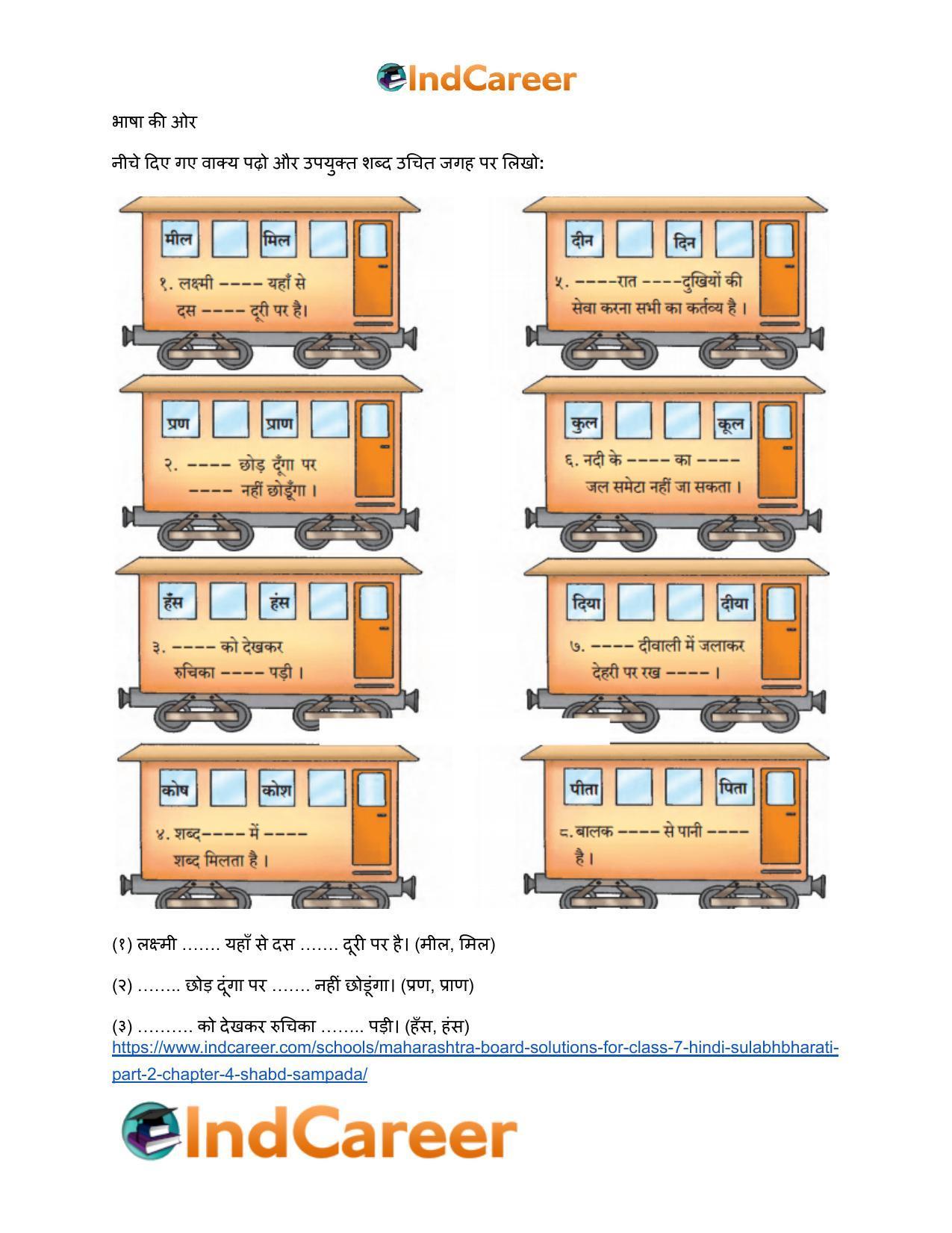 Maharashtra Board Solutions for Class 7- Hindi Sulabhbharati (Part 2): Chapter 4- शब्द संपदा - Page 6