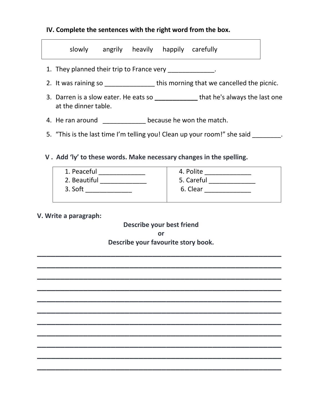 Worksheet for Class 4 English Assignment 64 Pronoun - Page 2