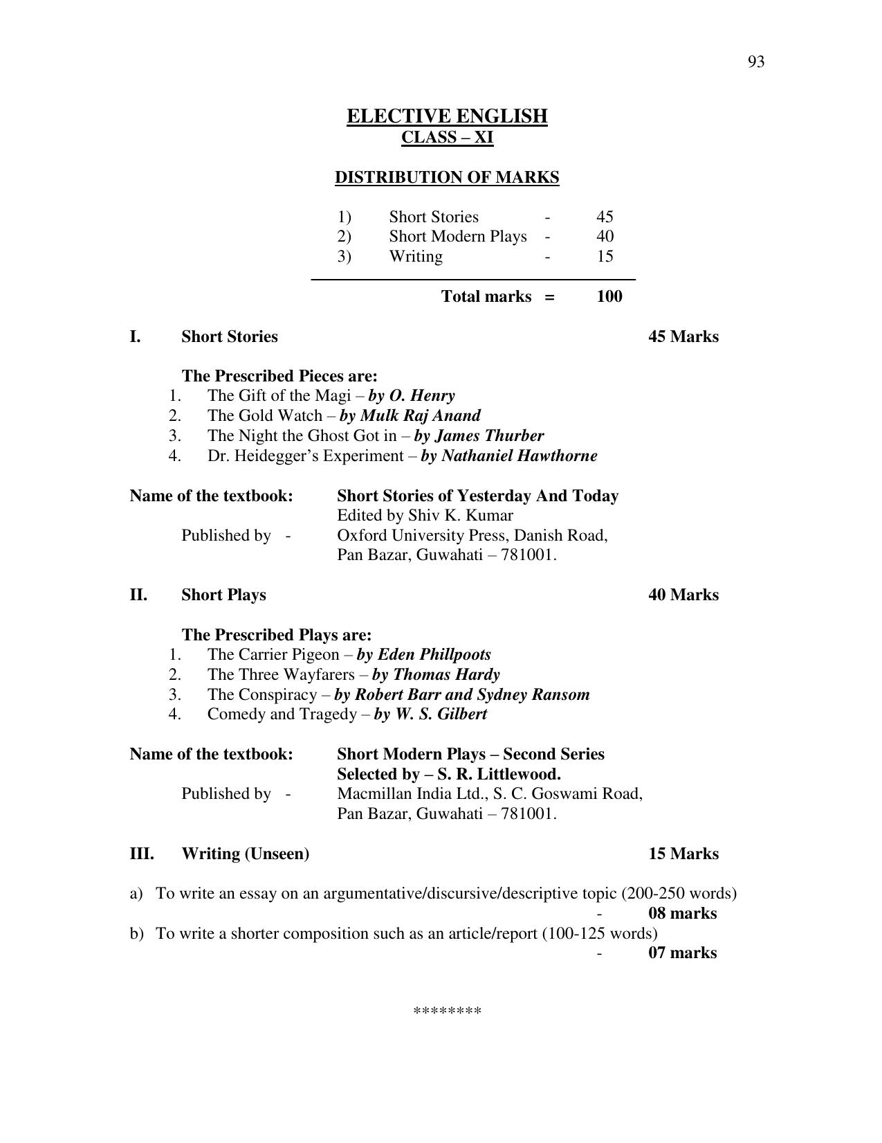 Meghalaya Board Class 11th Syllabus - Page 43