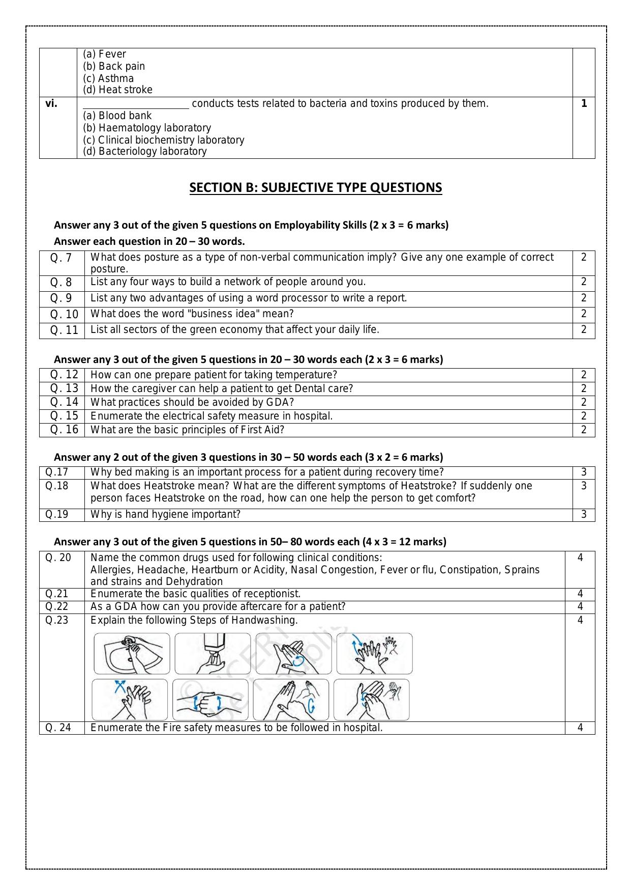 CBSE Class 11: Health Care 2024 Sample Paper - Page 7