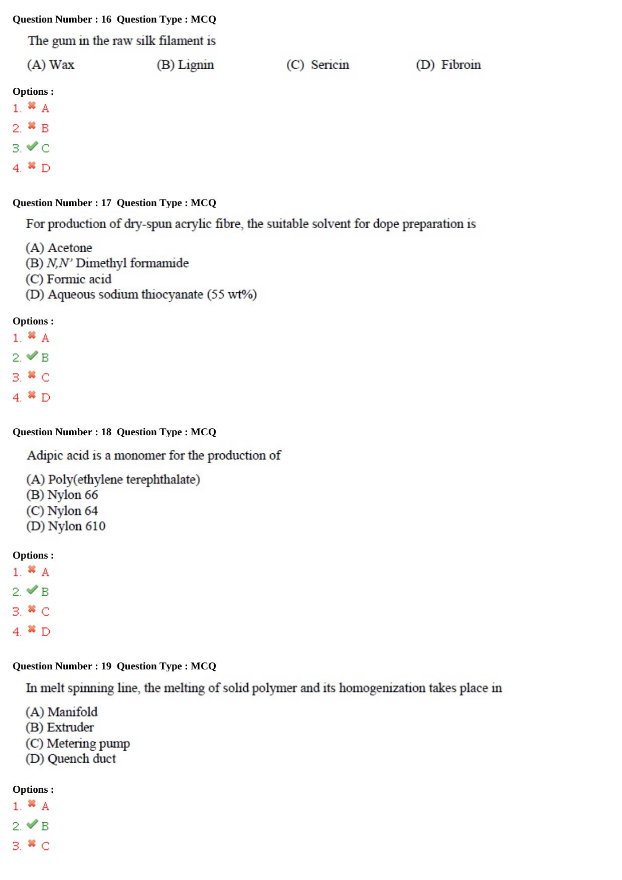 GATE 2015 Textile Engineering and Fibre Science (TF) Question Paper with Answer Key - Page 6