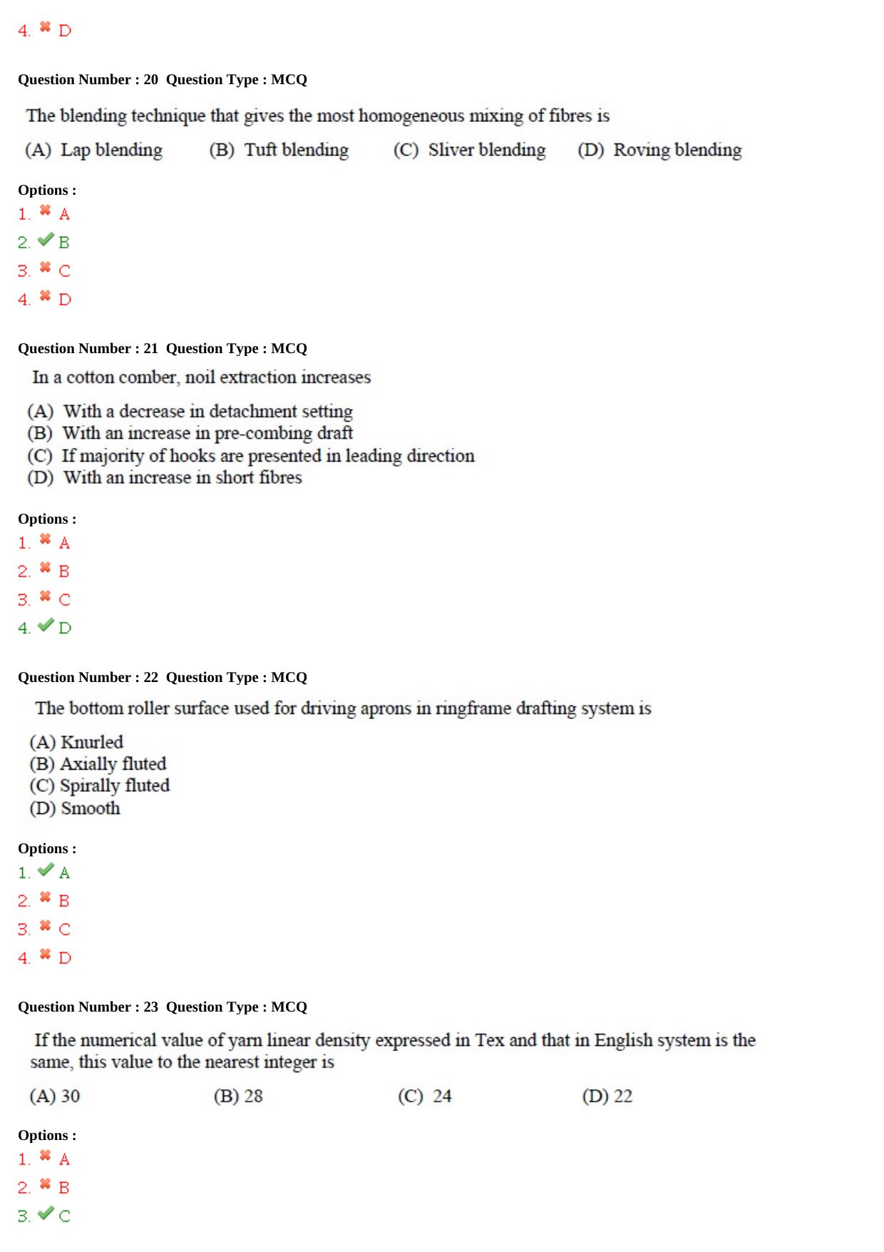 GATE 2015 Textile Engineering and Fibre Science (TF) Question Paper with Answer Key - Page 7