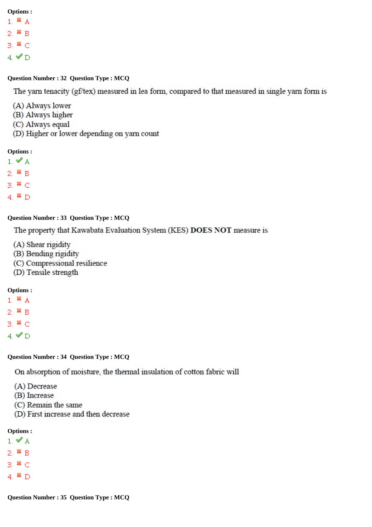 GATE 2015 Textile Engineering and Fibre Science (TF) Question Paper with Answer Key - Page 10