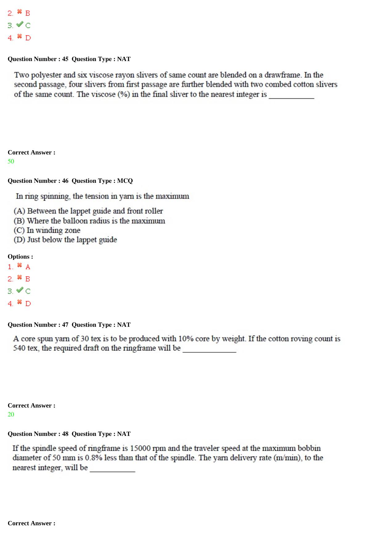 GATE 2015 Textile Engineering and Fibre Science (TF) Question Paper with Answer Key - Page 14