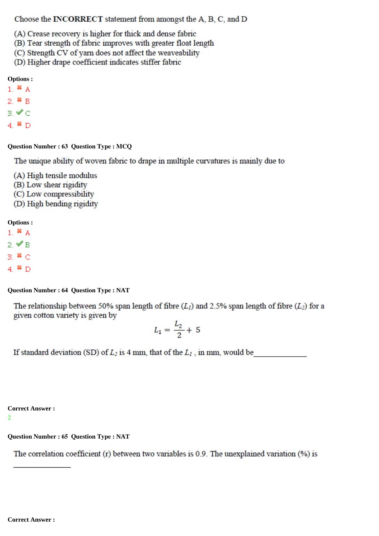 GATE 2015 Textile Engineering and Fibre Science (TF) Question Paper with Answer Key - Page 20