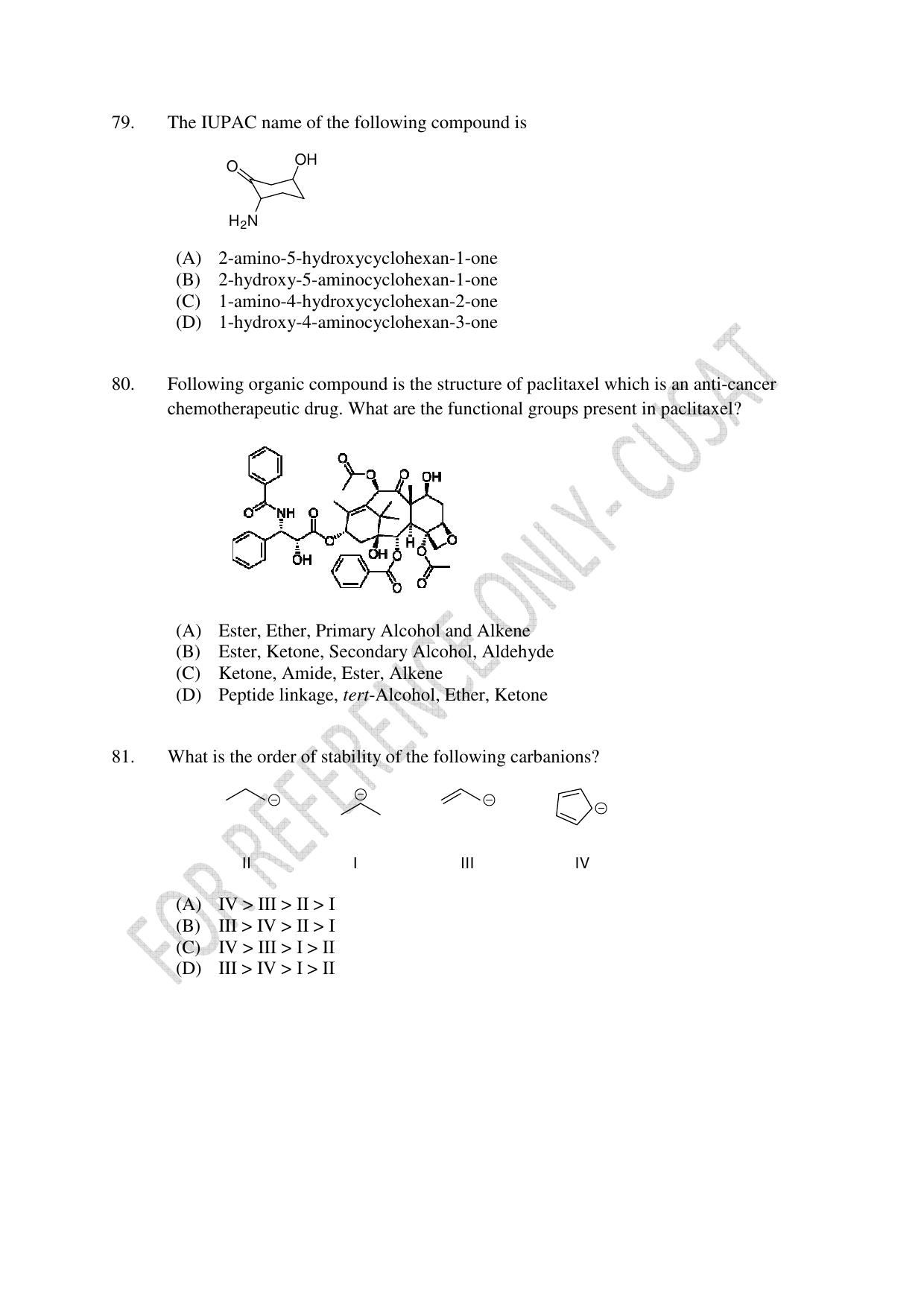 CUSAT CAT 2022 Test in Physics Chemistry and Mathematics Fourth Shift Question Paper - Page 19