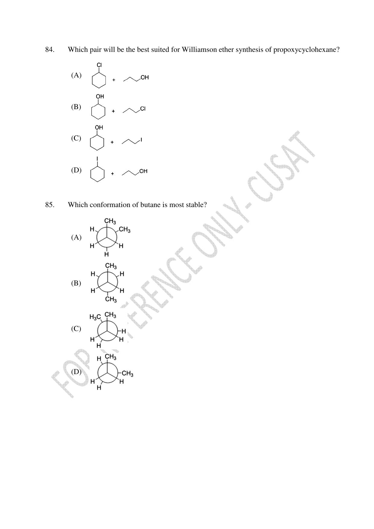 CUSAT CAT 2022 Test in Physics Chemistry and Mathematics Fourth Shift Question Paper - Page 21