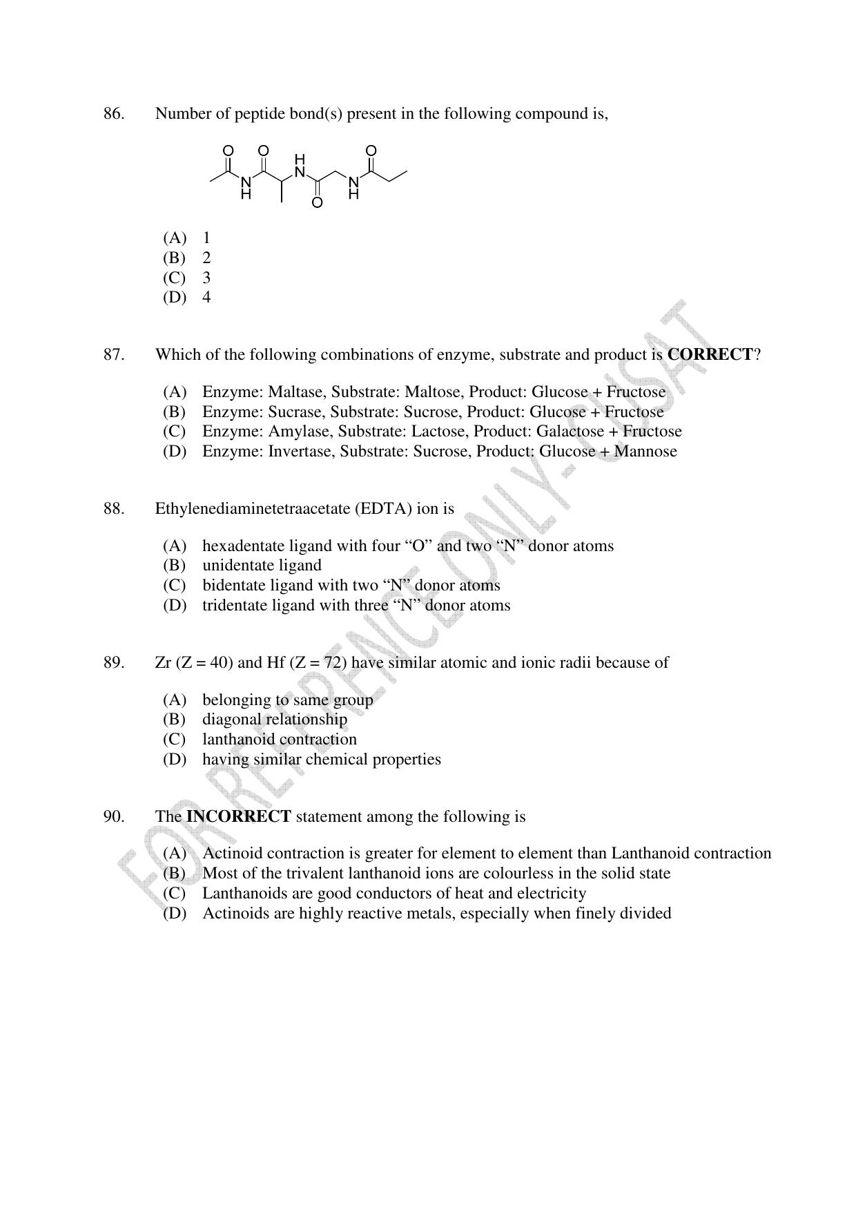 CUSAT CAT 2022 Test in Physics Chemistry and Mathematics Fourth Shift Question Paper - Page 22
