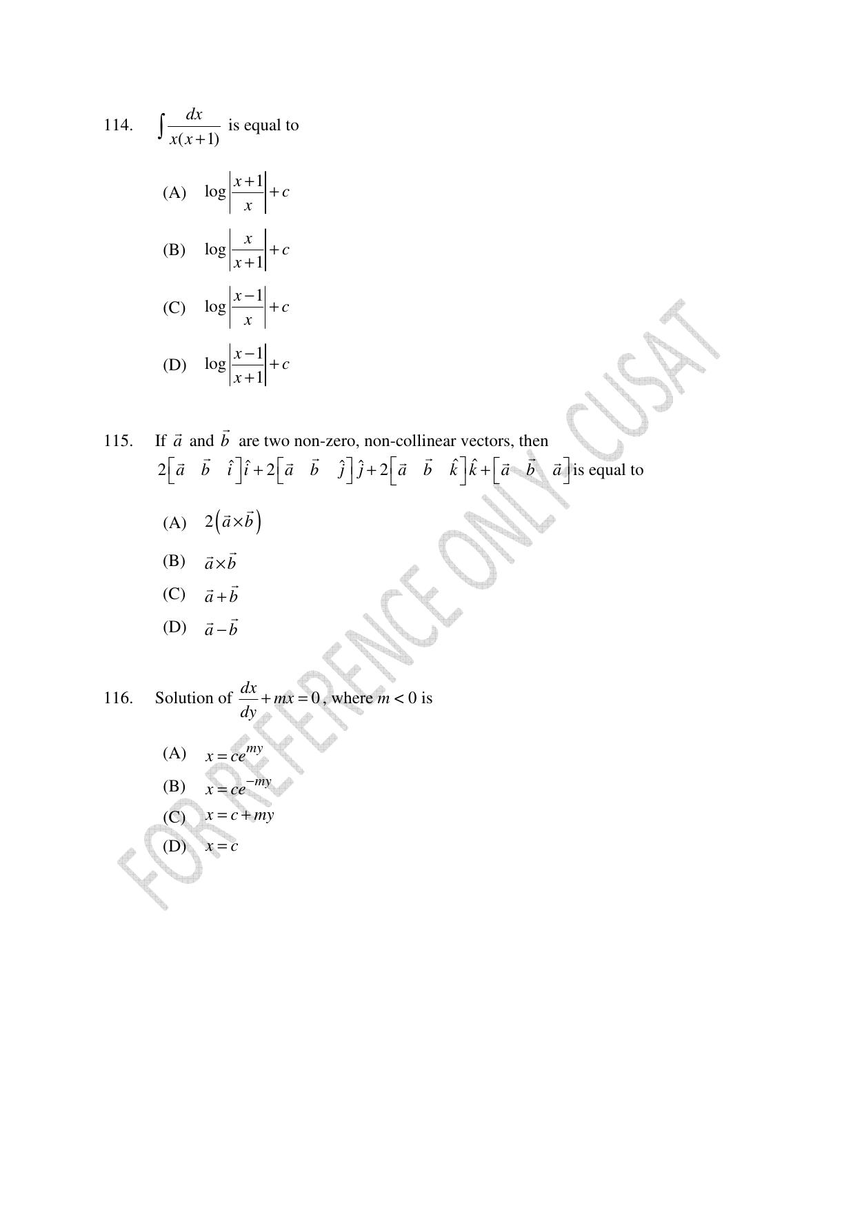 CUSAT CAT 2022 Test in Physics Chemistry and Mathematics Fourth Shift Question Paper - Page 28