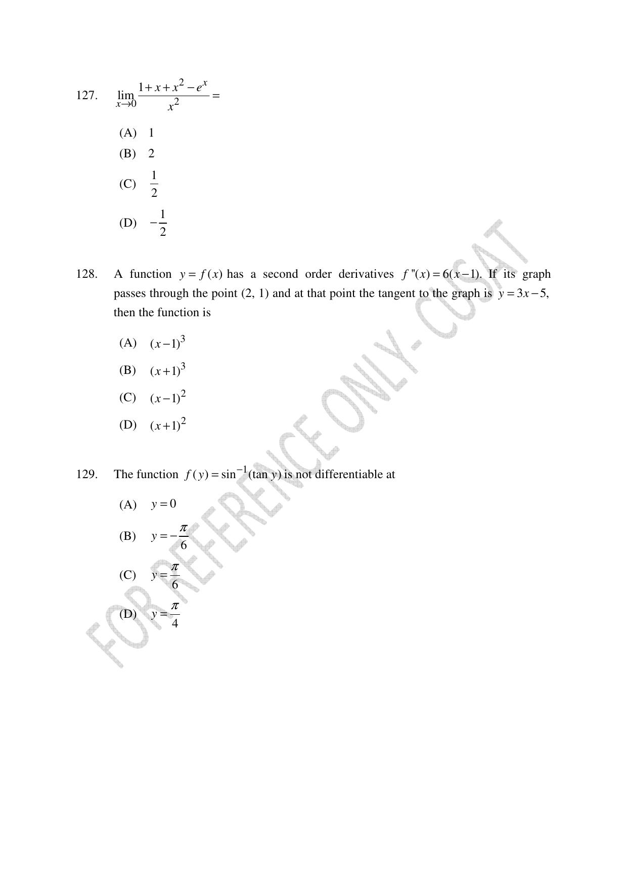 CUSAT CAT 2022 Test in Physics Chemistry and Mathematics Fourth Shift Question Paper - Page 32