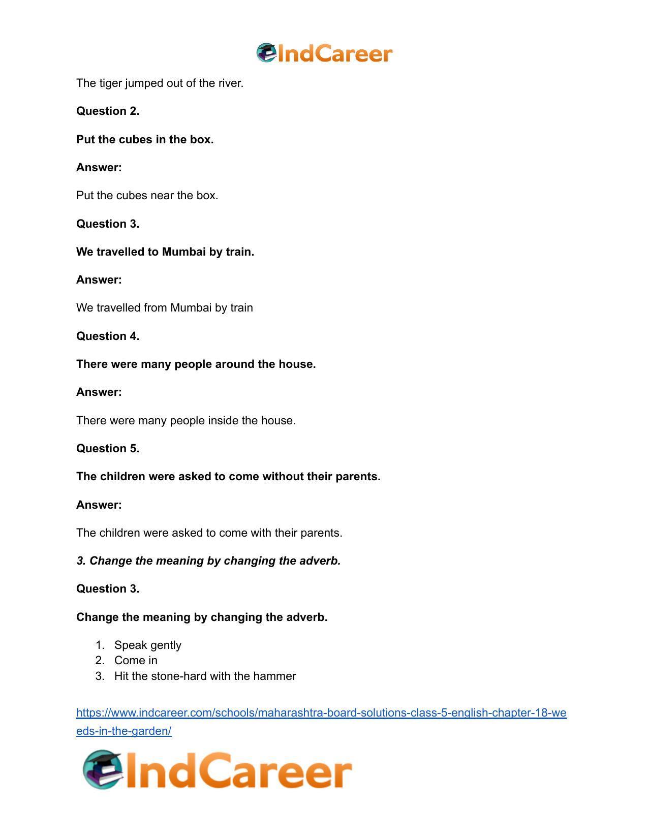Maharashtra Board Solutions Class 5-English: Chapter 18- Weeds in the Garden - Page 6