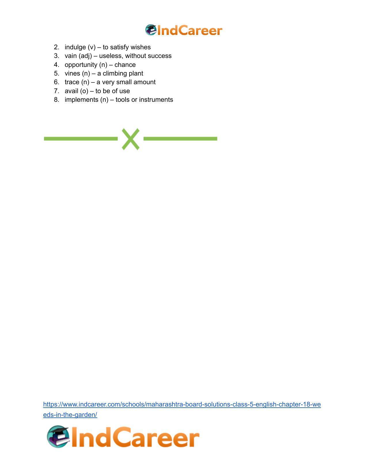 Maharashtra Board Solutions Class 5-English: Chapter 18- Weeds in the Garden - Page 17