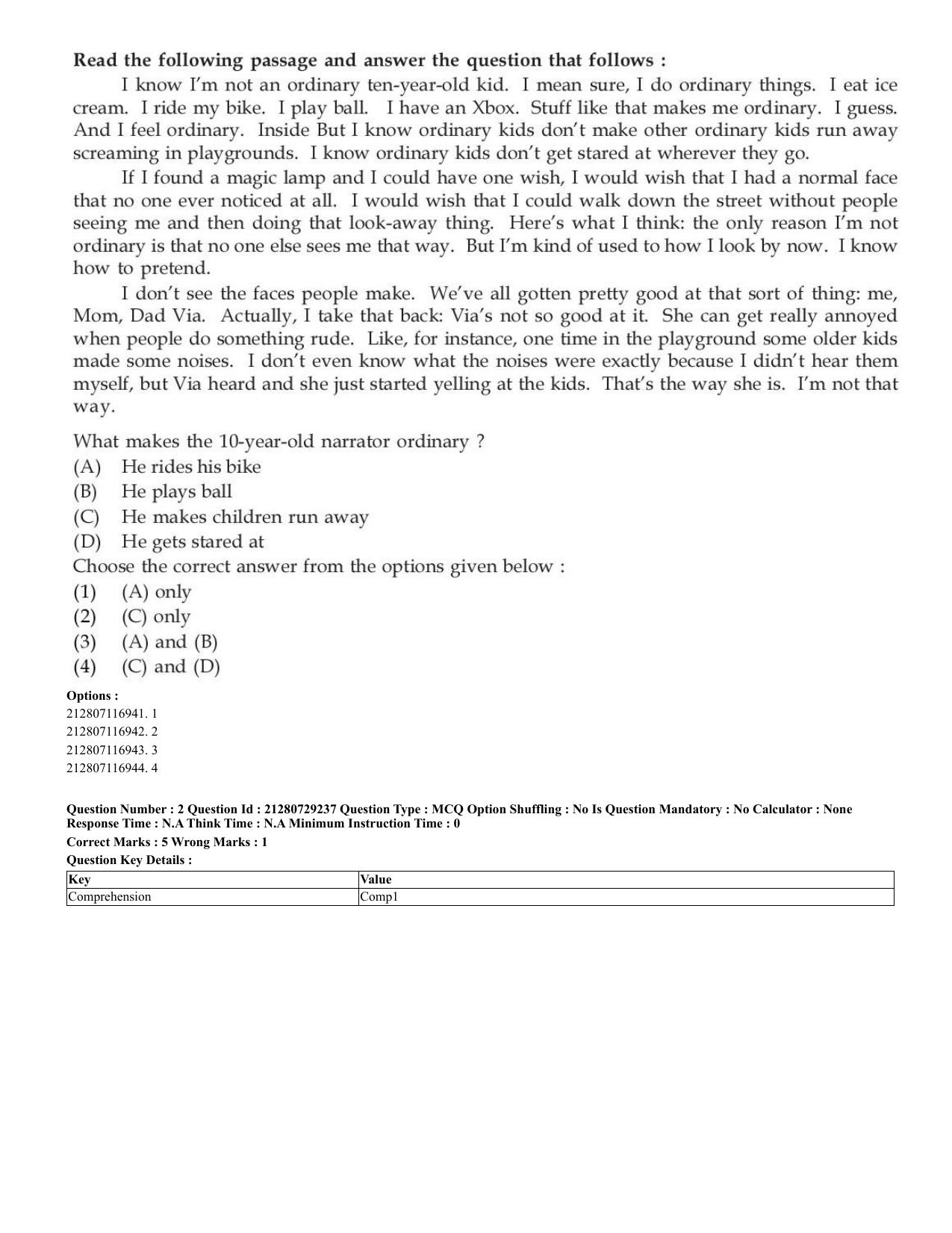 CUET 2023 English Shift 2 Question Papers - Page 2