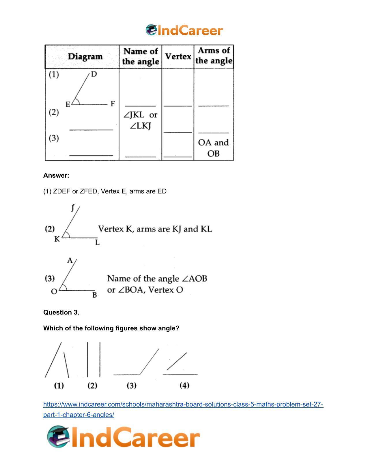Maharashtra Board Solutions Class 5-Maths (Problem Set 27) - Part 1: Chapter 6- Angles - Page 4