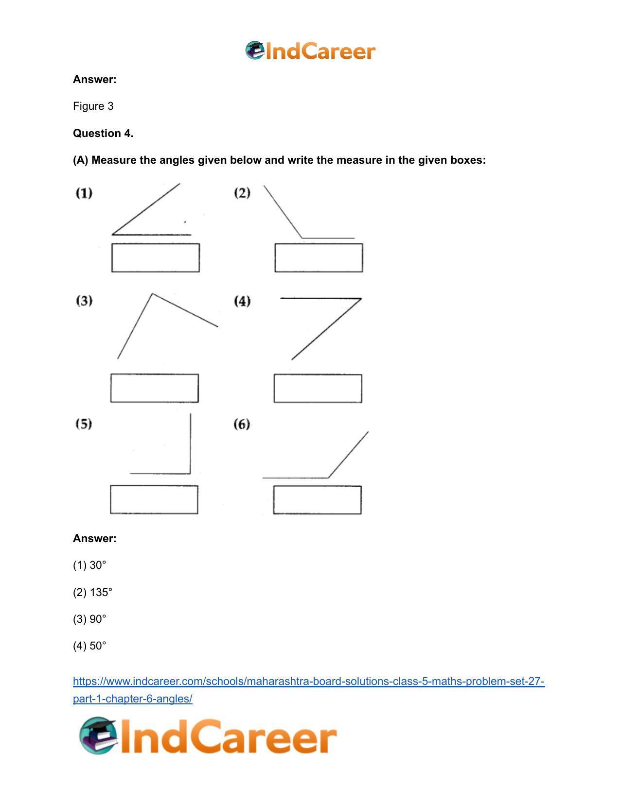 Maharashtra Board Solutions Class 5-Maths (Problem Set 27) - Part 1: Chapter 6- Angles - Page 5