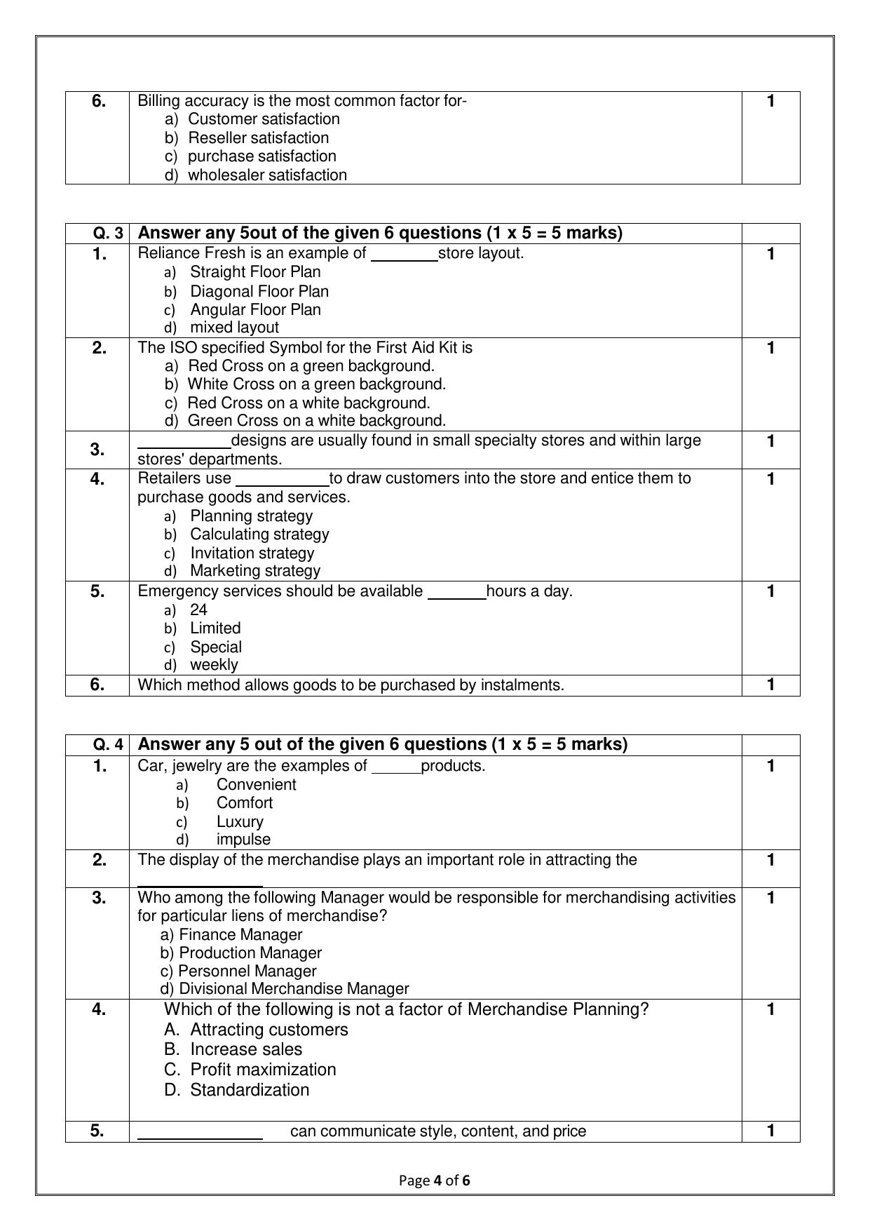 CBSE Class 10 Retail Sample Paper 2025 - Page 4