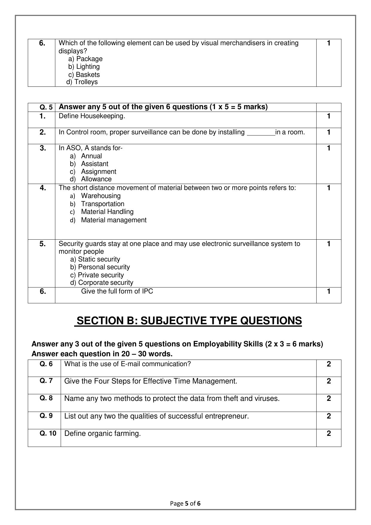 CBSE Class 10 Retail Sample Paper 2025 - Page 5